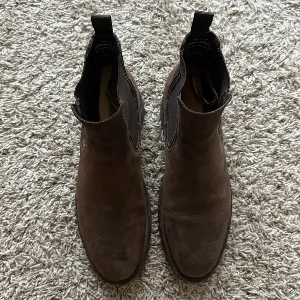 Thursday Boot Co. Brown Suede Leather Chelsea Boots Pull On Men’s Size 8.5